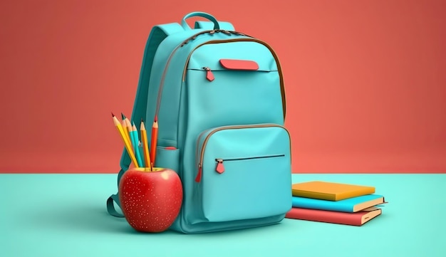 Back to school concept with backpack generative ai