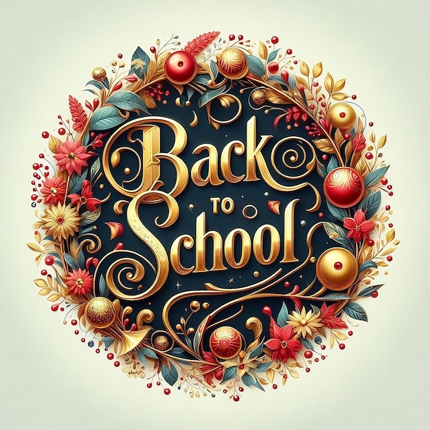 Back To School cursive letter in beautiful cercal floral design gorgeous poster flyer wallpaper