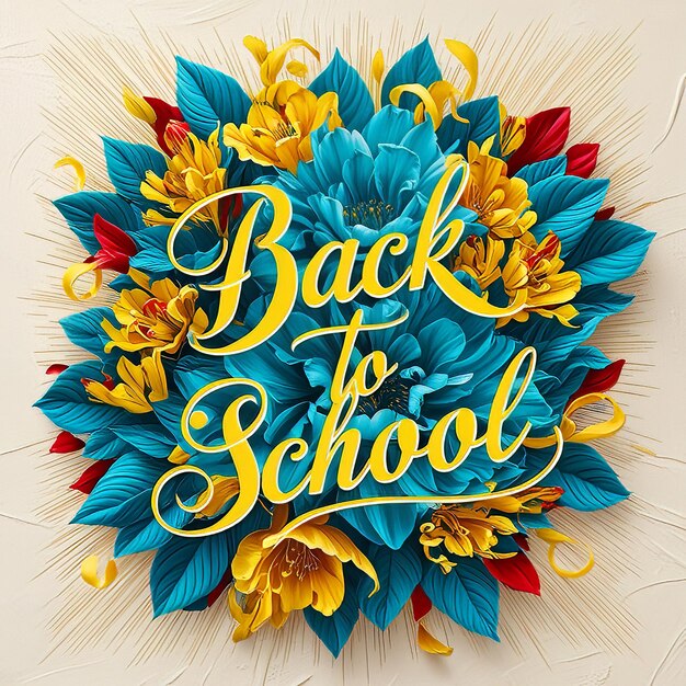 Back To School cursive letter in beautiful cercal floral design gorgeous poster flyer wallpaper