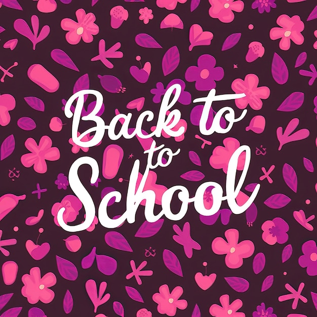 Back To School cursive letter in beautiful cercal floral design gorgeous poster flyer wallpaper