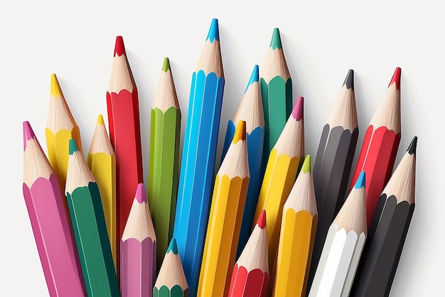 Back to School Decorative Pencil Style with White Background