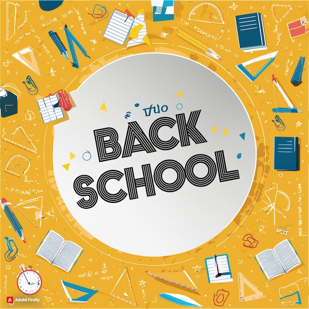 Back to School design with yellow background