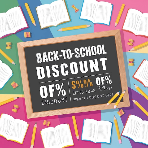 Photo back to school discount card design