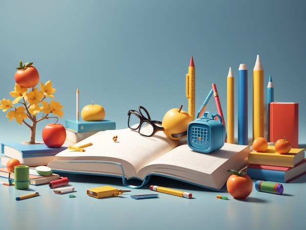 Back to School Education Background Concept with School Supplies