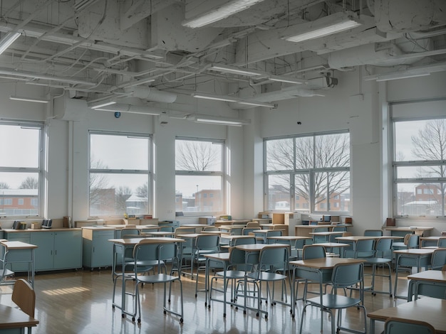 Back to School Embracing a Fresh Start in an Empty High School Classroom