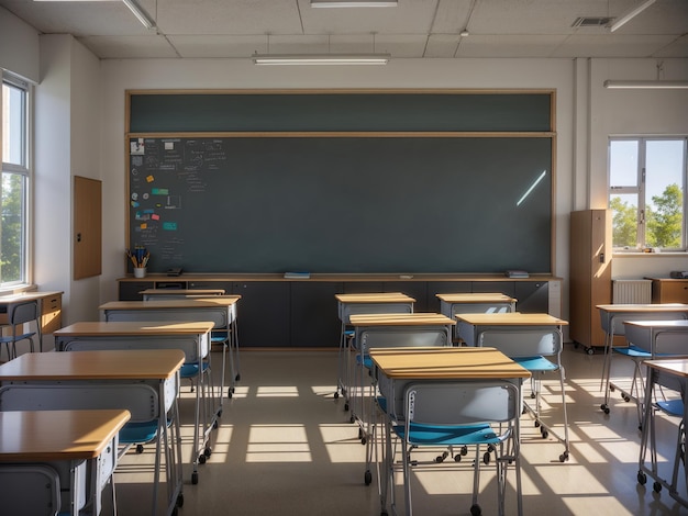 Back to School Embracing a Fresh Start in an Empty High School Classroom