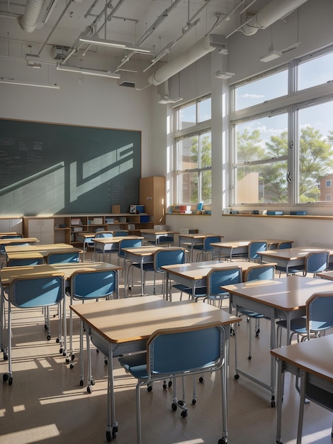 Back to School Embracing a Fresh Start in an Empty High School Classroom