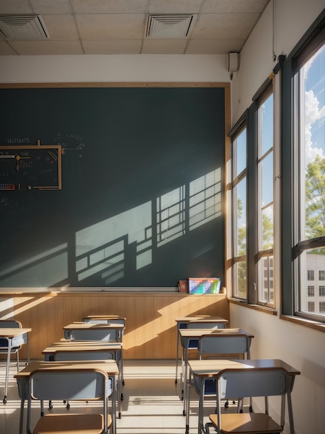 Back to School Embracing a Fresh Start in an Empty High School Classroom