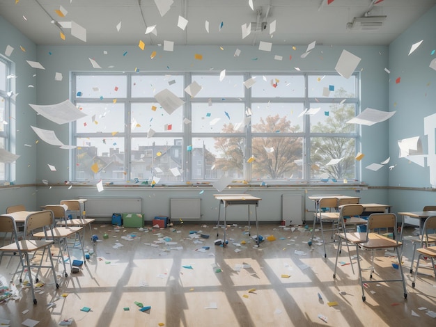 Back to School Embracing a Fresh Start in an Empty High School Classroom