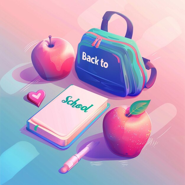 Photo back to school modern and simple 3d design for social media design