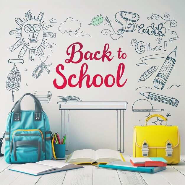 Back to school modern and simple design for social media