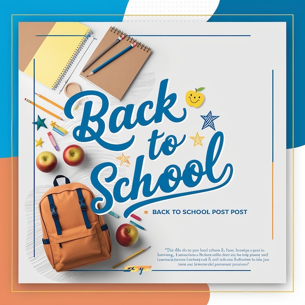 Back to school social media banner or instagram post templateBookStudentkids