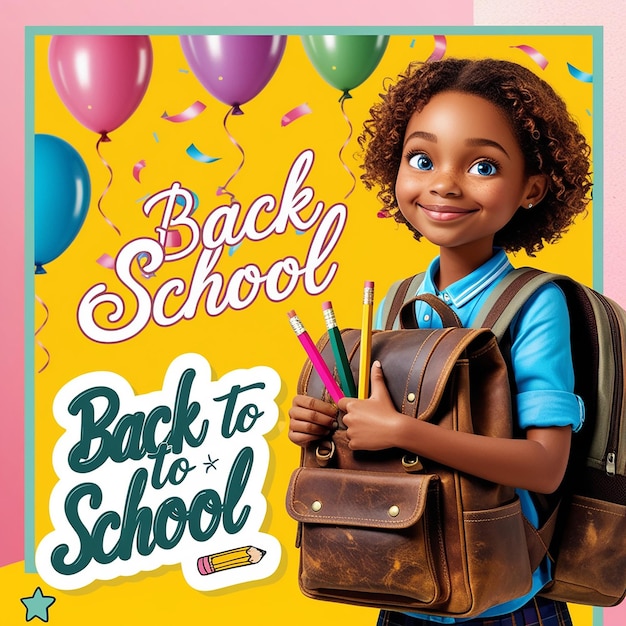 Back to school social media banner or instagram post templateBookStudentkids