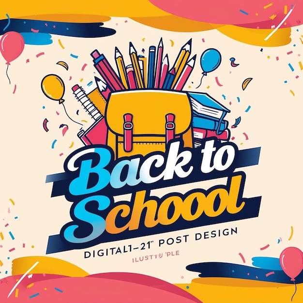 Back to school social media banner or instagram post templateBookStudentkids