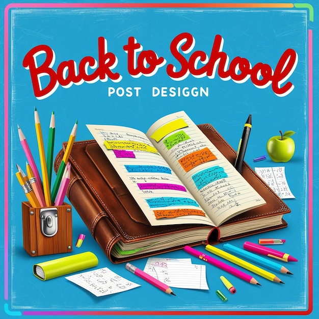 Photo back to school social media post banner template