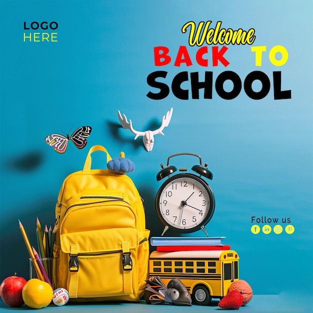 Back to school social media post PSD Template