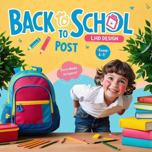 Back to school social media post Template design