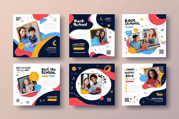 Back to school social media post Template design