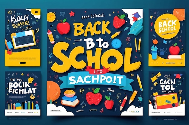 Back to school social media post Template design