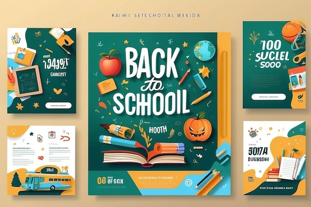 Back to school social media post Template design