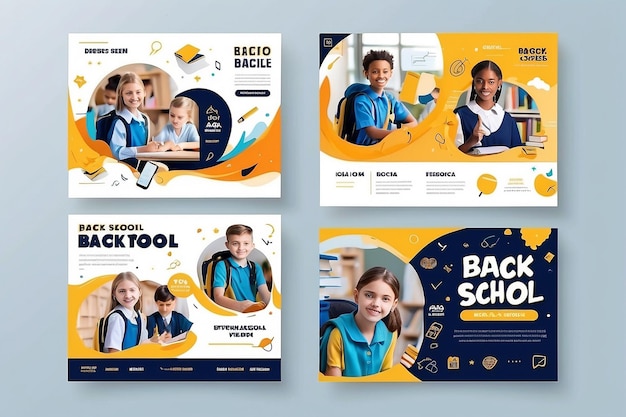 Photo back to school social media post template design