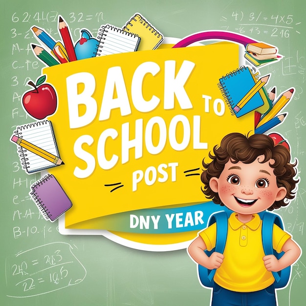 Back to school social media post Template designBookStudentkids