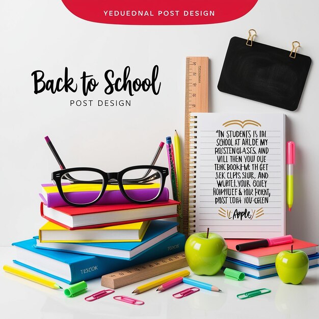 Back to school social media post Template designBookStudentkids