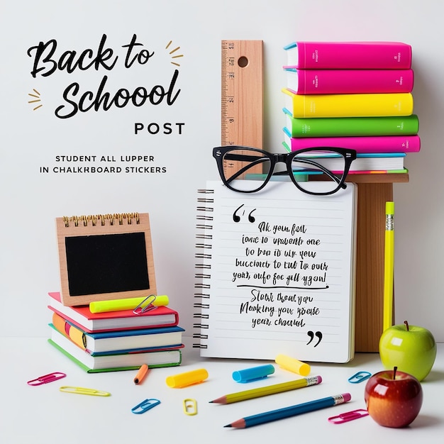 Photo back to school social media post template designbookstudentkids