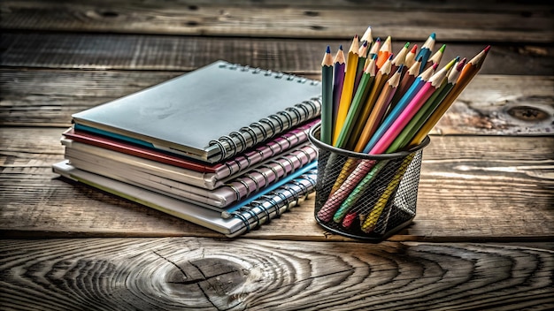 Back to school some pens and stationery supplies are on the table