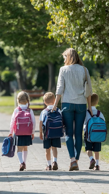 Back to School student with mother