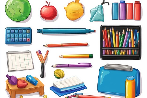 Photo back to school supplies collection