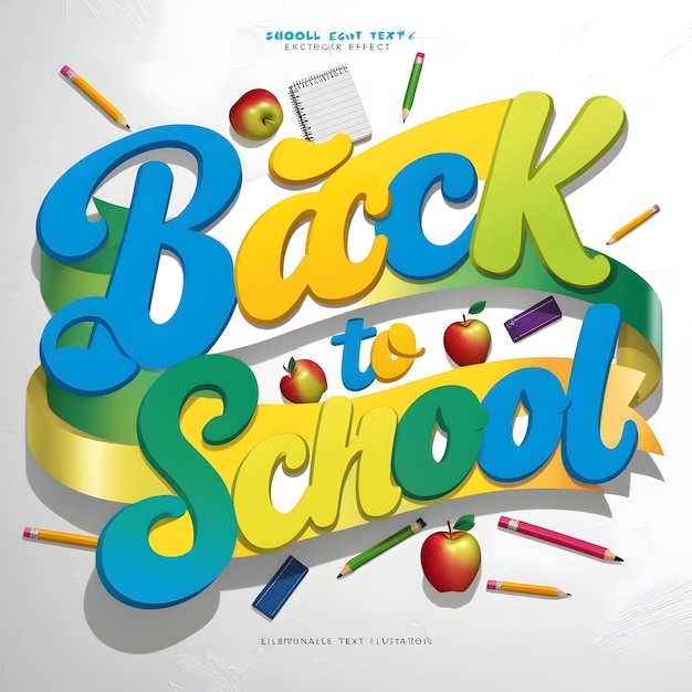 back to school text effect