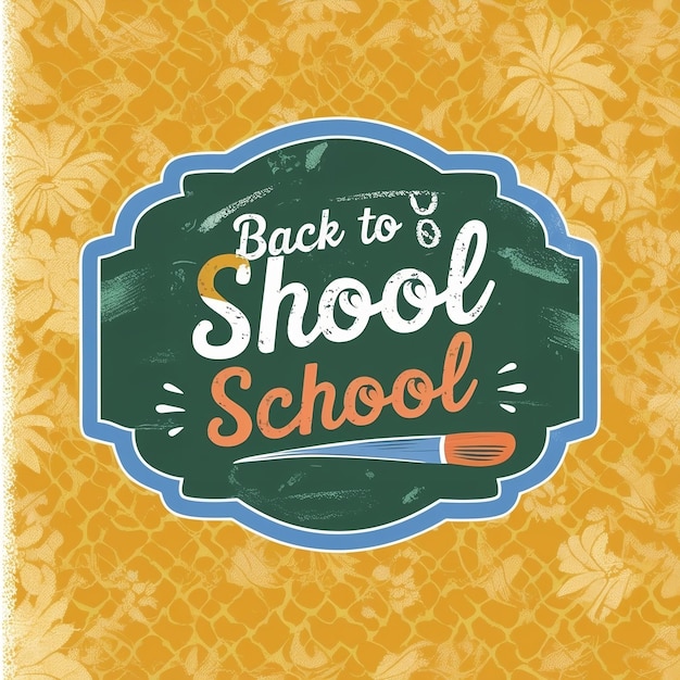 Back to school text vector template design Back to school greeting in green chalk board space for