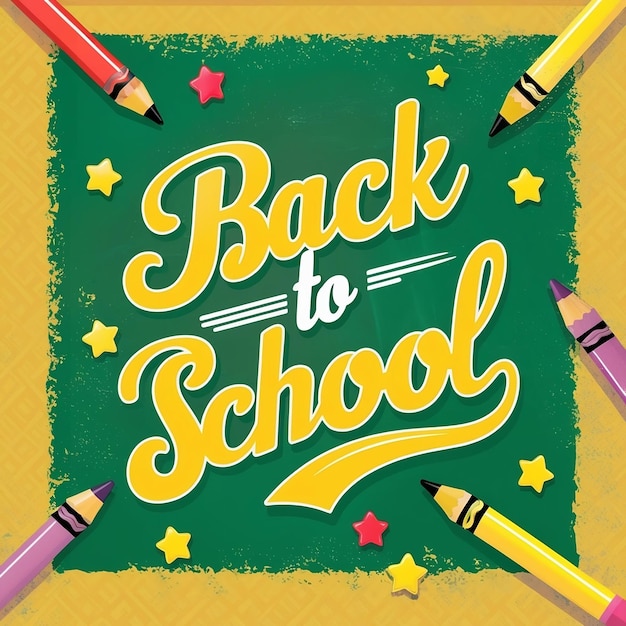 Back to school text vector template design Back to school greeting in green chalk board space for