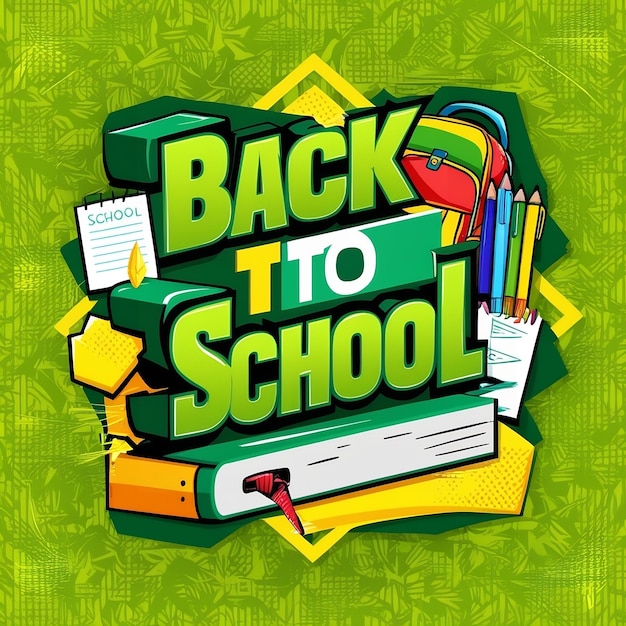 Back to school text vector template design Back to school greeting in green chalk board space for