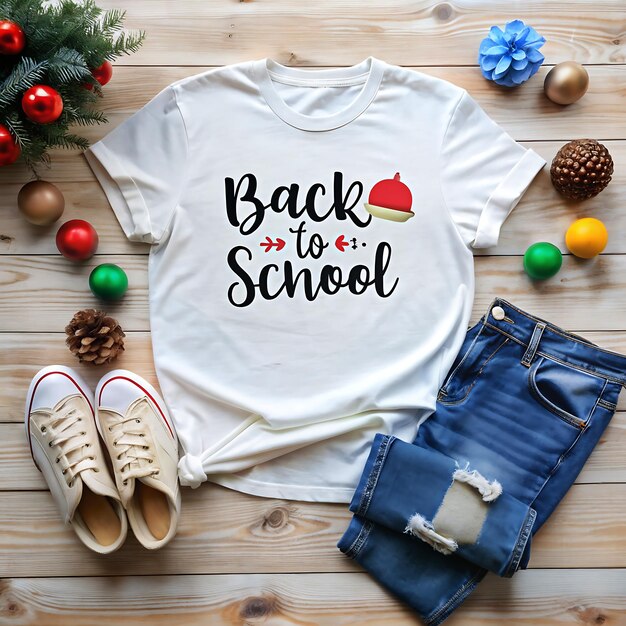 Photo back to school tshirt mockup