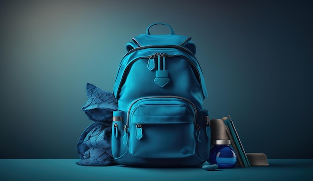 Back to school with school items and elements Online Learning study from home back to school flat design