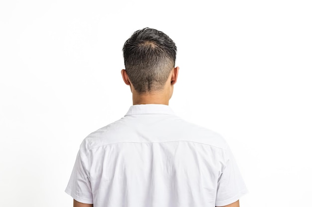 Back View of a Man in a White Shirt