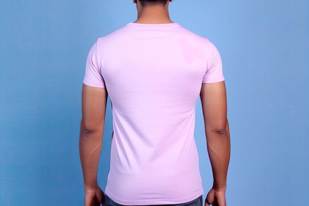 Back View of Pink TShirt Mockup