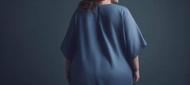 Back view of plus size woman Generative Ai