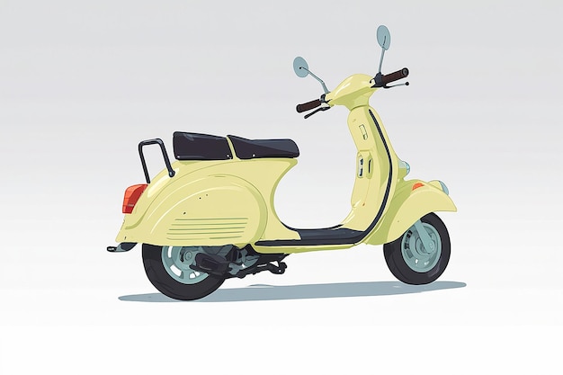 Back View of Scooter on White Background Illustration