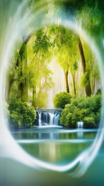 The backdrop of lush greenery is softly focused in this blurred nature background