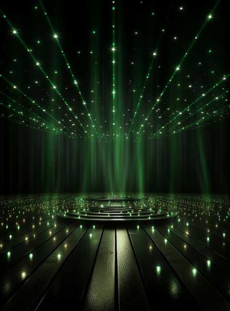 Backdrop With Illumination Of Green Spotlights For Flyers realistic image ultra hd high design