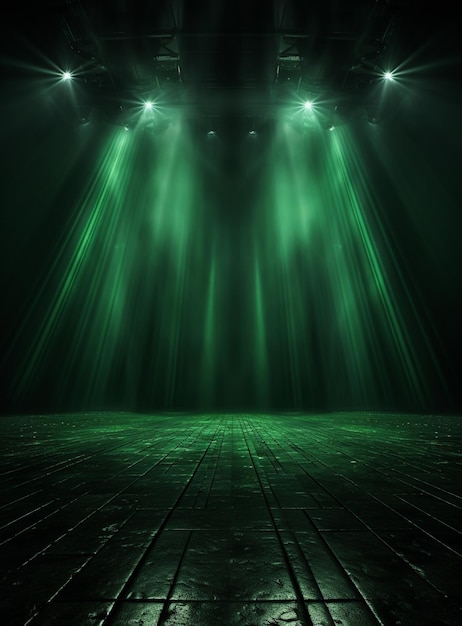 Backdrop With Illumination Of Green Spotlights For Flyers realistic image ultra hd high design