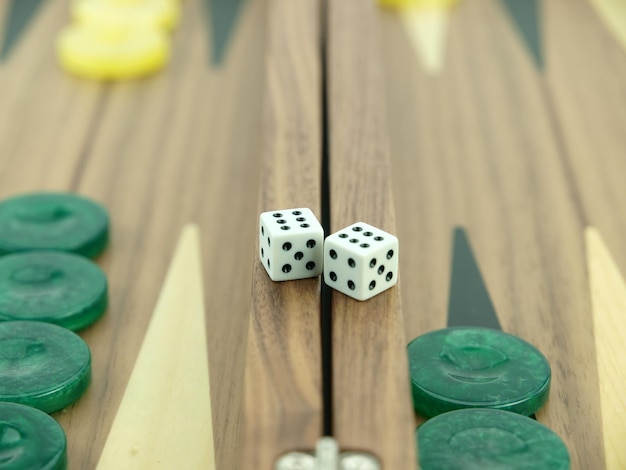 Backgammon set with dice