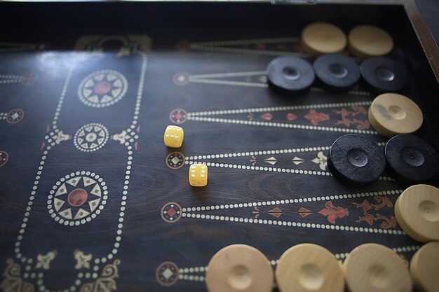 backgammon traditional oriental game, macro background gambling