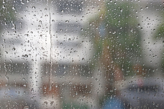 backgroud nature fresh water drop on glass and rain