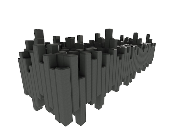 Background of 3d black pillar