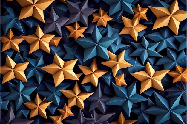 Background of 3d stars Generative AI