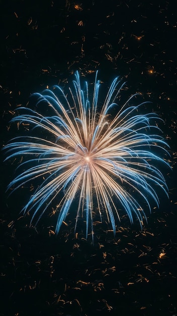 background of abstract black and blue glitter lights with fireworks defocused